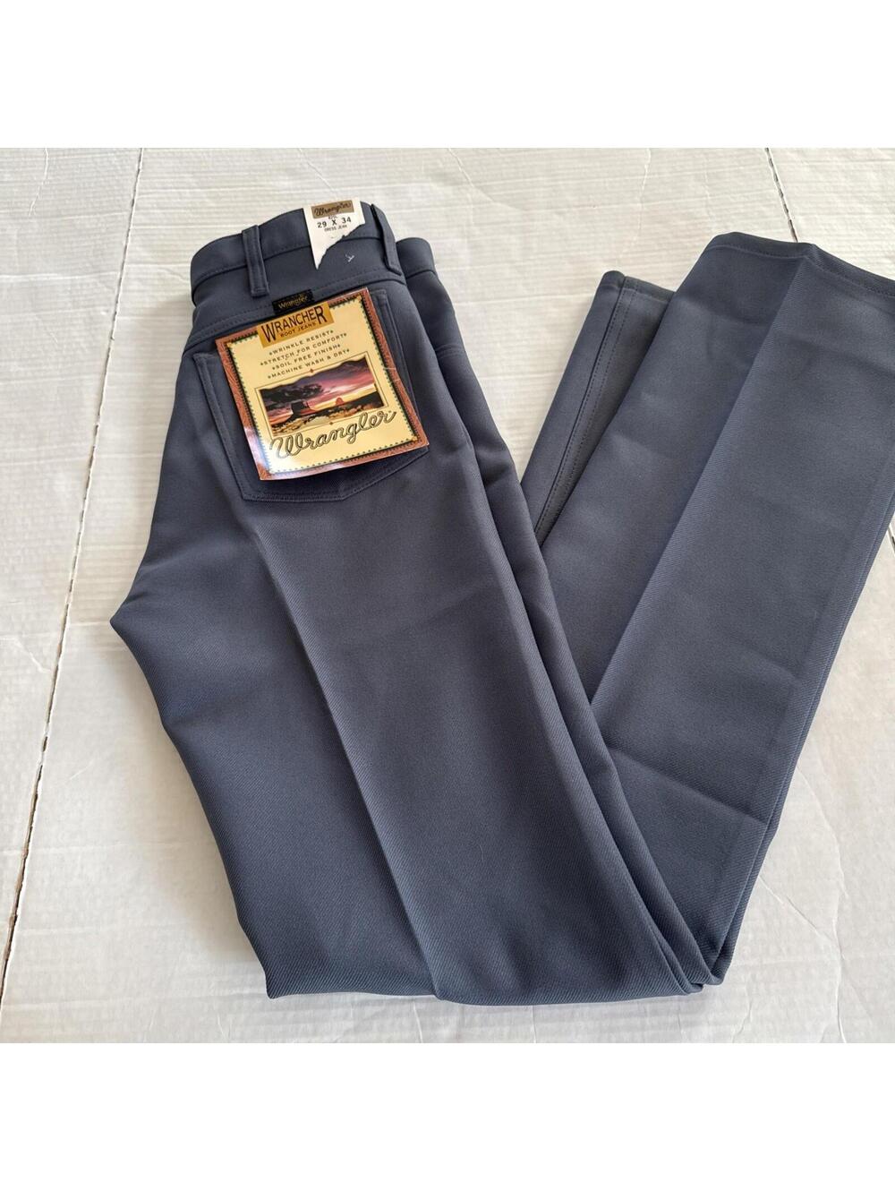 NWT Men's Wrangler® Wrancher Dark Gray 82SL Polyester Jean Pants 29x34.